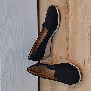 Black Low Wedge Loafers for Women
